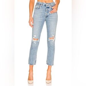 Agolde Riley High Rise Straight Crop in Blitz